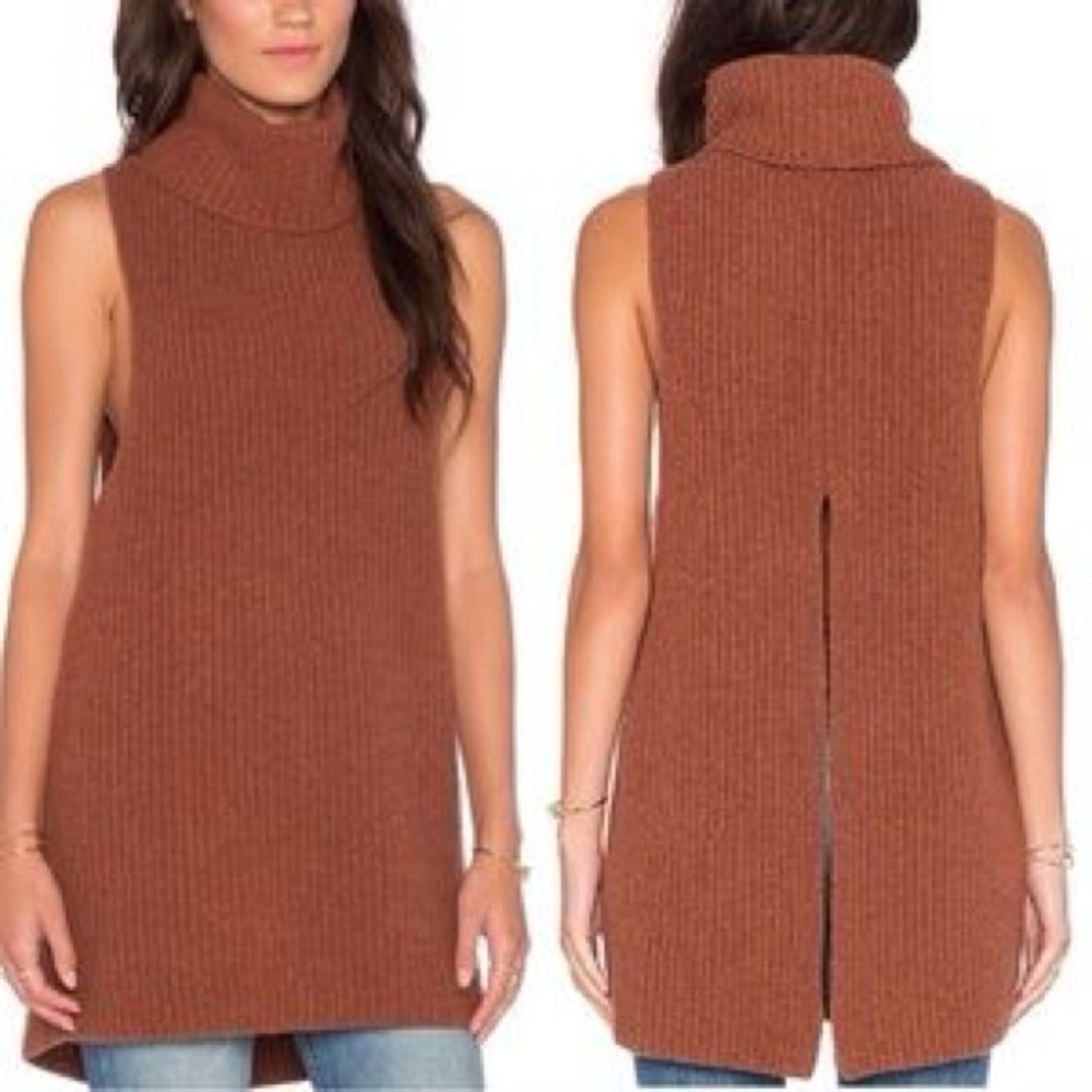 Free People Need It Now Vest in Burnt Caramel sz S